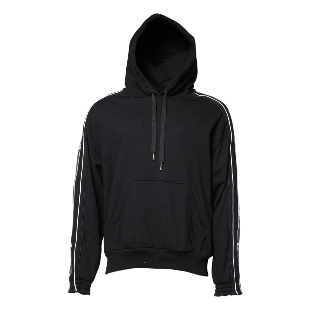 Dolce & Gabbana Men's Black Logo Hooded Sweatshirt Jumper - Hoodies - L - Sweatshirts & Hoodies