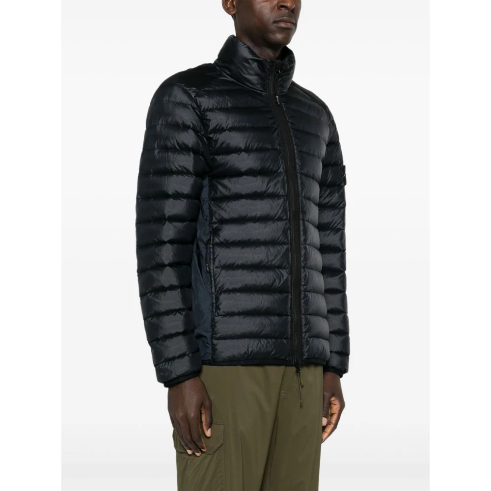 Stone Island Blauwe Nylon Pufferjas Blue Heren