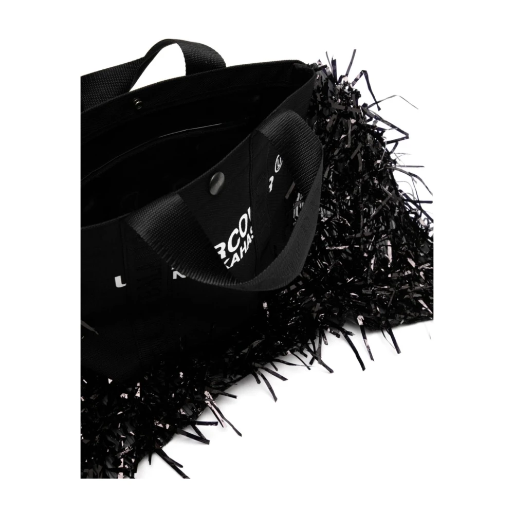 Undercover Zwarte nylon tote tas met franje Black Dames
