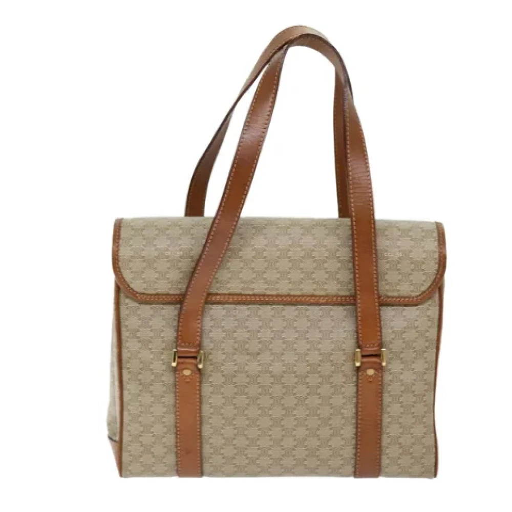 Celine Vintage Pre-owned Canvas shoulder-bags Beige Dames
