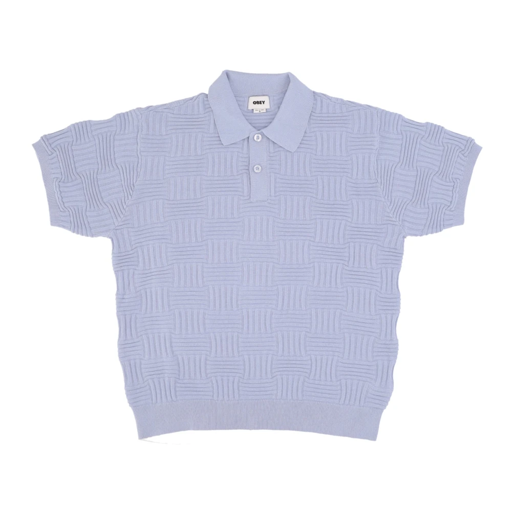 Obey Hydrangea Korte Mouw Polo Sweater Blue Heren