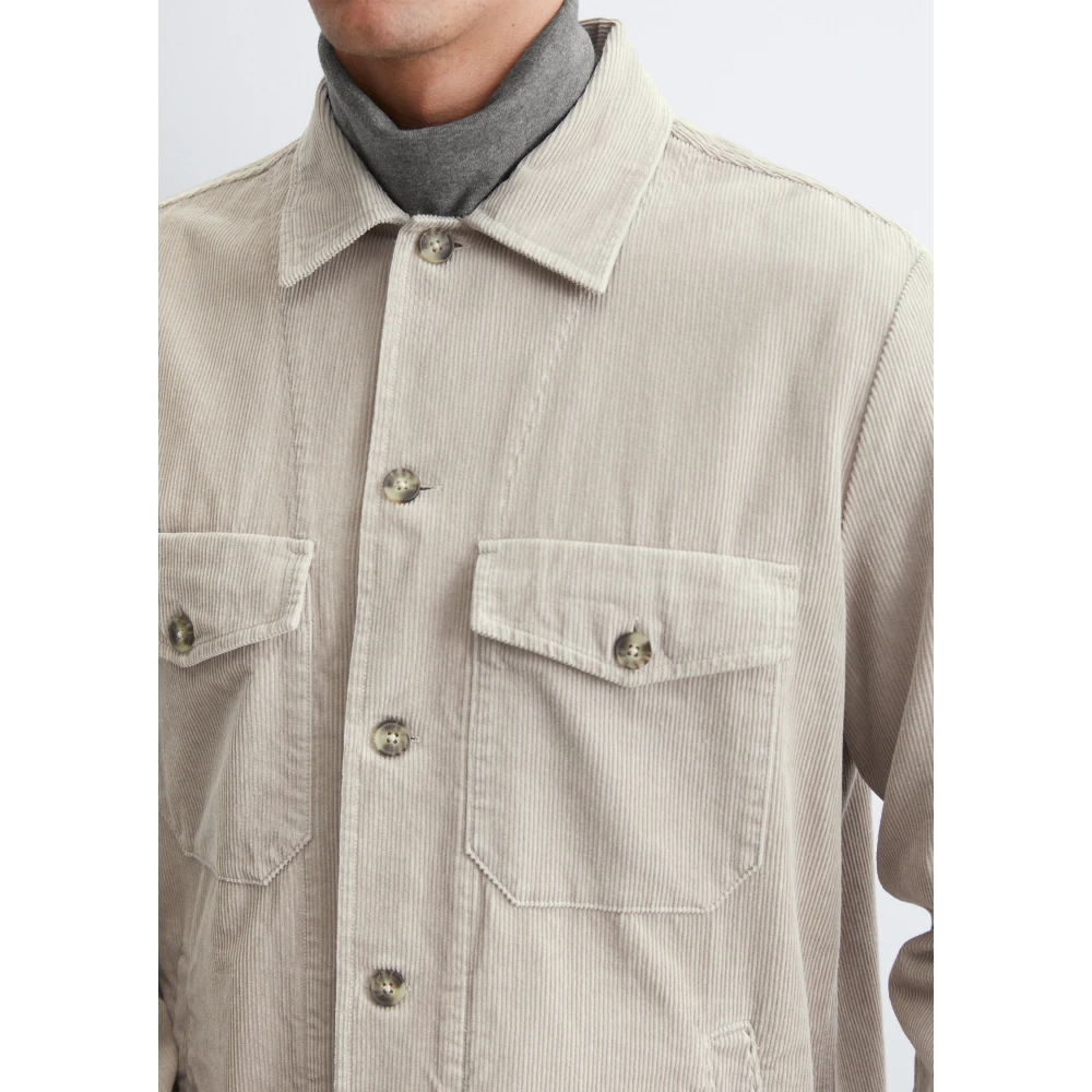Marc O'Polo Ribfluwelen overhemd Gray Heren