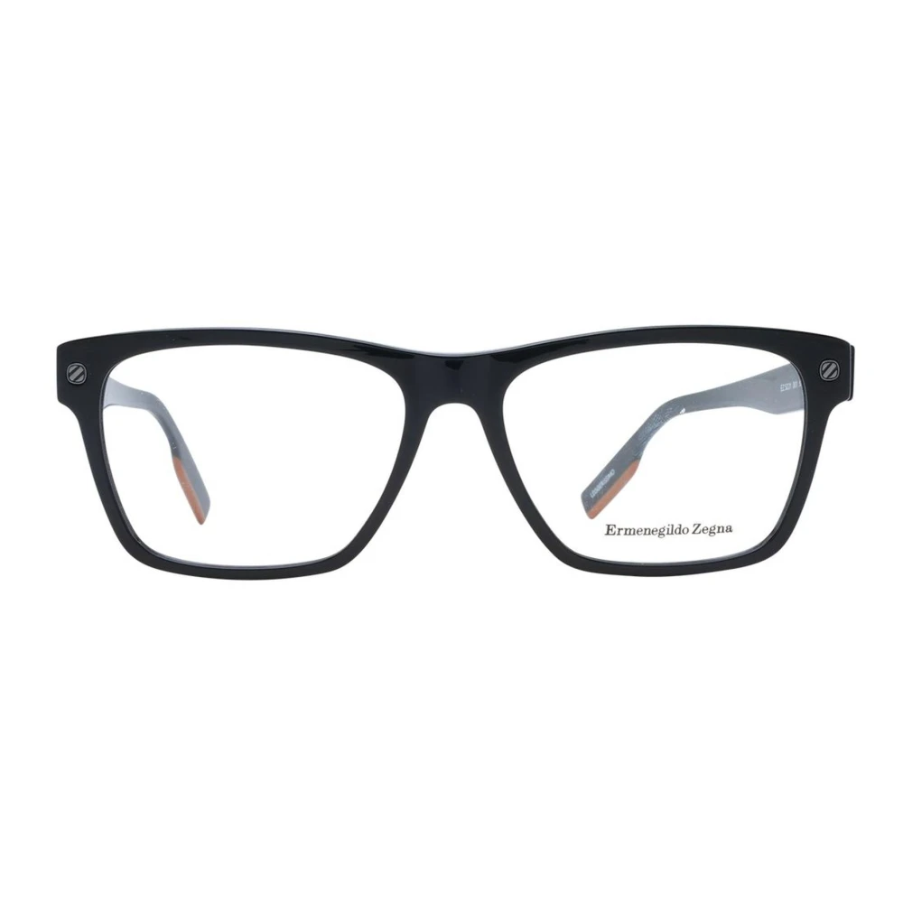 Ermenegildo Zegna Zwarte Rechthoekige Optische Brillen met Demo Lenzen Black Heren