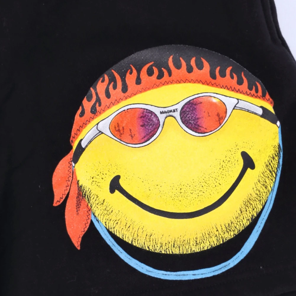 Market Smiley Logo Sweatshorts Zwart Black Heren