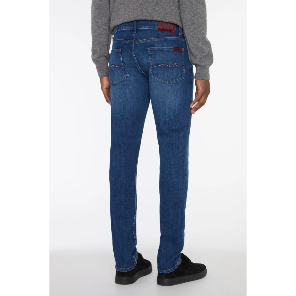7 For All Mankind Slim Fit Jeans Donkerblauw Blue Heren