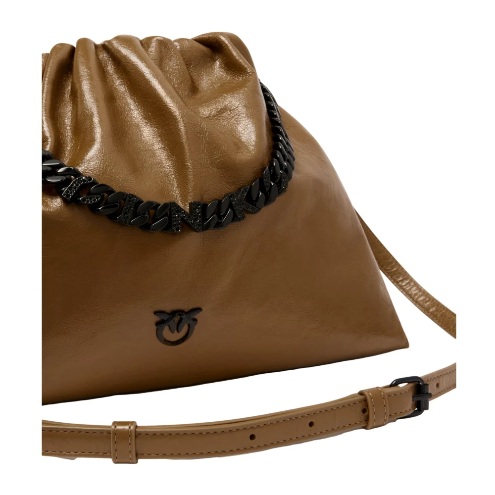 pinko Schoudertas met kettinghandvat in Olijfgroen Green Dames