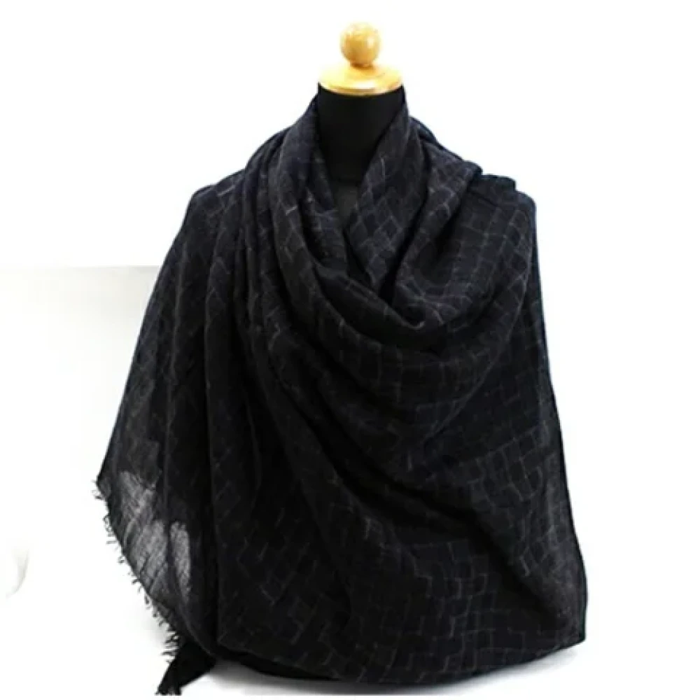 Louis Vuitton Vintage Pre-owned Cashmere scarves Black Dames