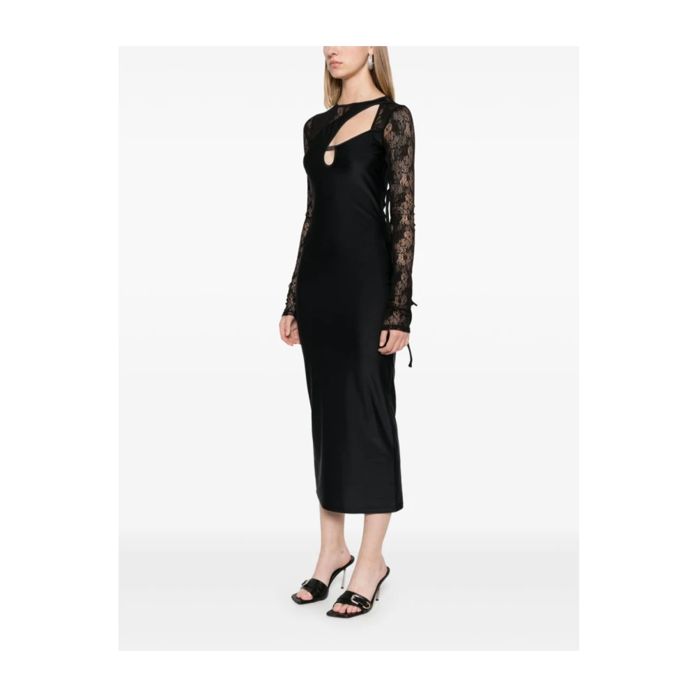 Versace Jeans Couture Zwarte Jurk Aw24 Damesmode Black Dames
