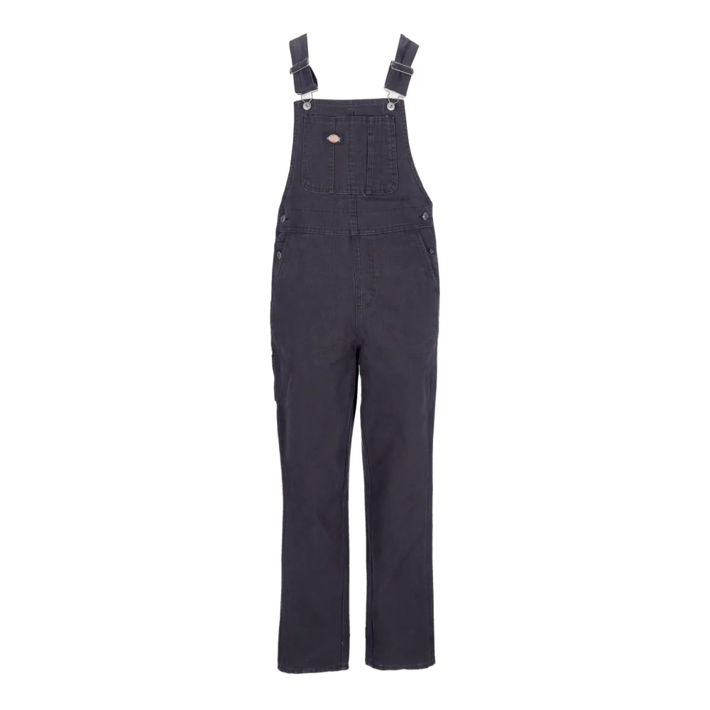 Dickies Canvas Bib en Brace Lange Broek Black Dames