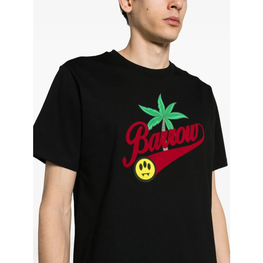 Barrow Bedrukte Crewneck T-shirts en Polos Black Heren