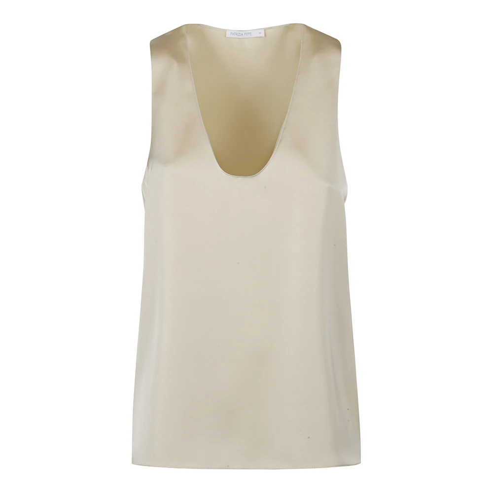 PATRIZIA PEPE Mouwloze Zomer Top Beige Dames