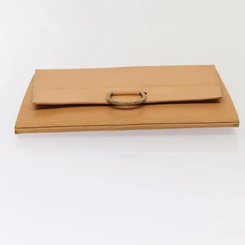 Louis Vuitton Vintage Pre-owned Leather clutches Beige Dames