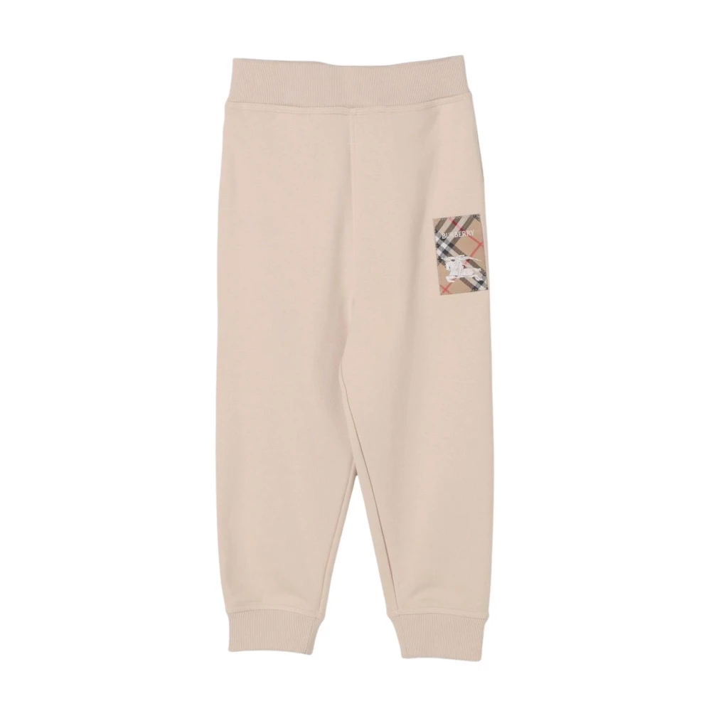 Burberry Unisex Infant Beige Stylish Infant Joggers With Patch Detail