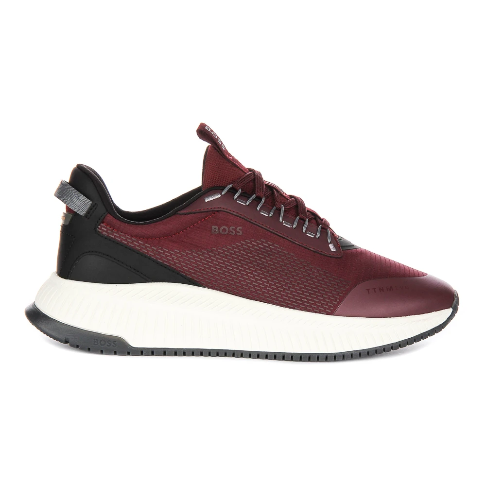 Hugo Men's Red Burgundy Textile Trainers For - Sneakers - 8 Uk - Shoes