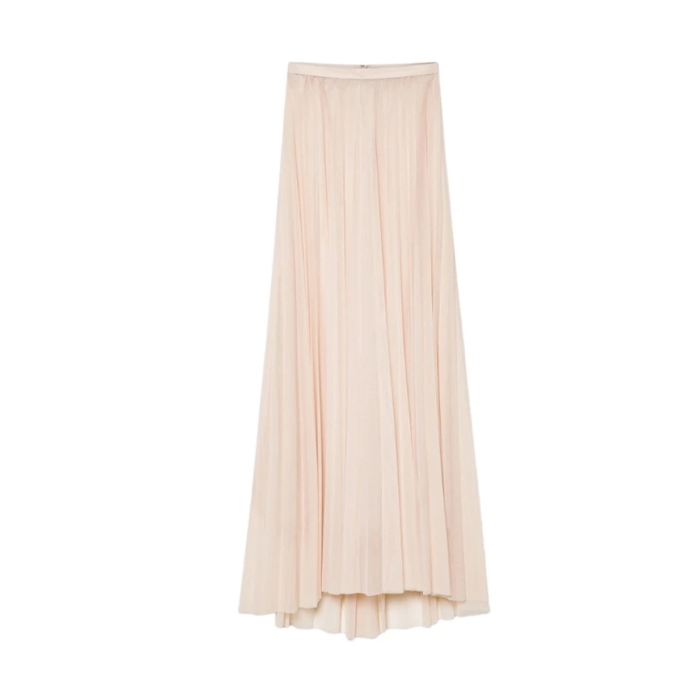 Forte Forte Beige Maxi Skirts, Female, Xs, Long Pleated Tulle Skirt
