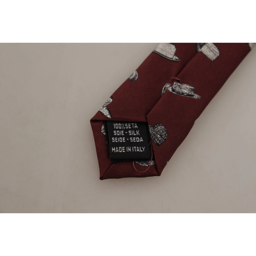 Dolce & Gabbana Maroon Zijden Formele Stropdas Red Heren