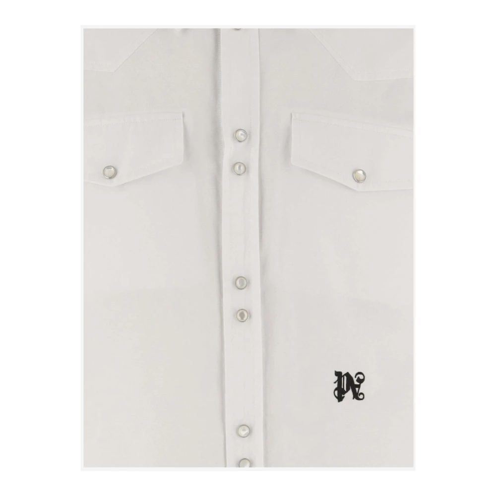 Palm Angels Rode Bloemenprint T-shirt White Heren