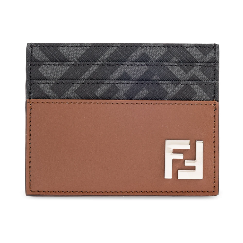 Fendi Men's Brown Ff Squared Card Holder - Wallets & Cardholders - One Size - Accessories