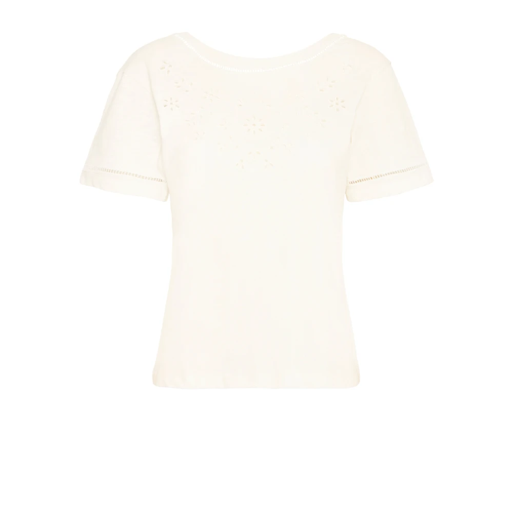 ICHI Cloud Dancer T-shirt Topp Kort Ärm White, Dam