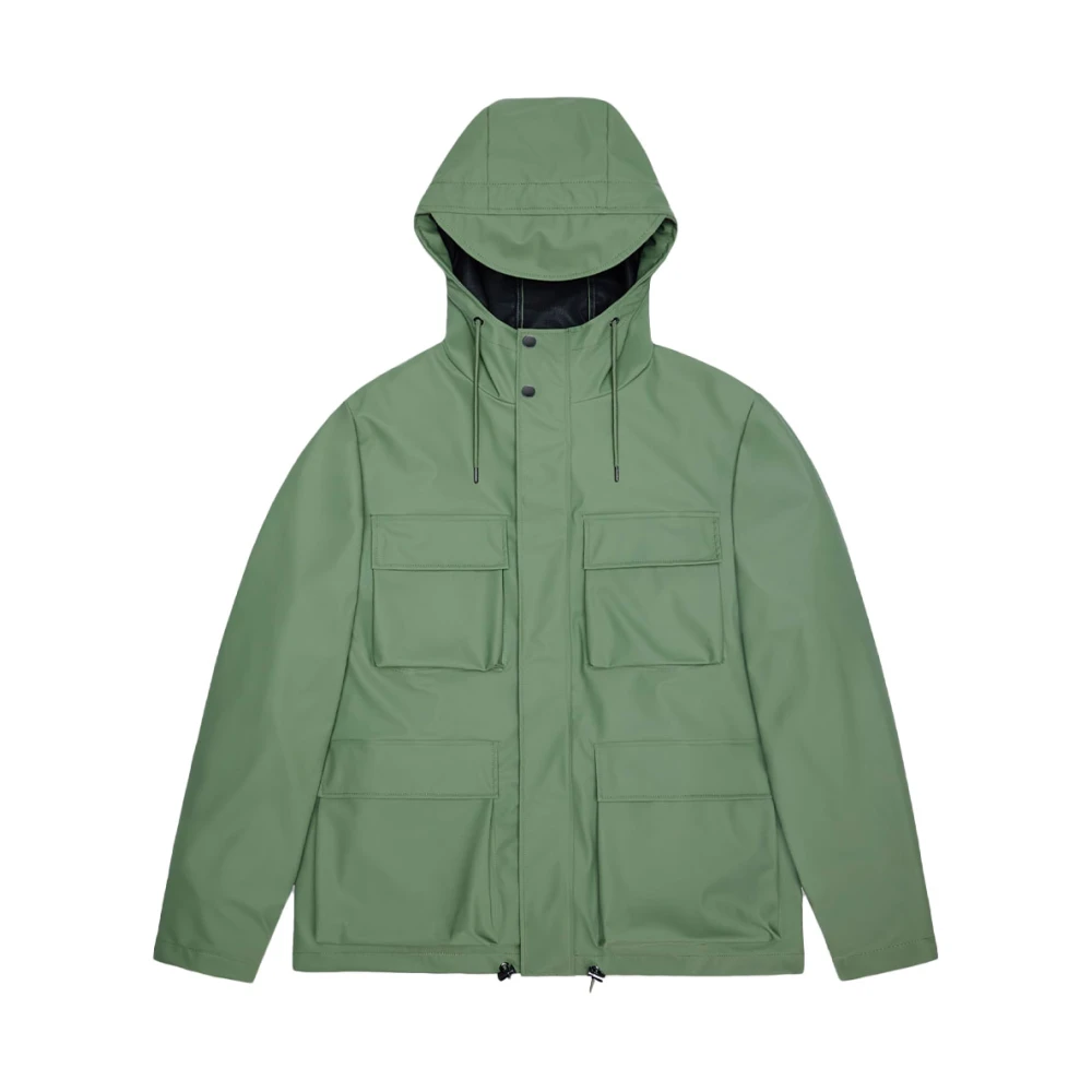 Rains Men's Green Pocket Jacket - Rain Jackets - M - Jackets