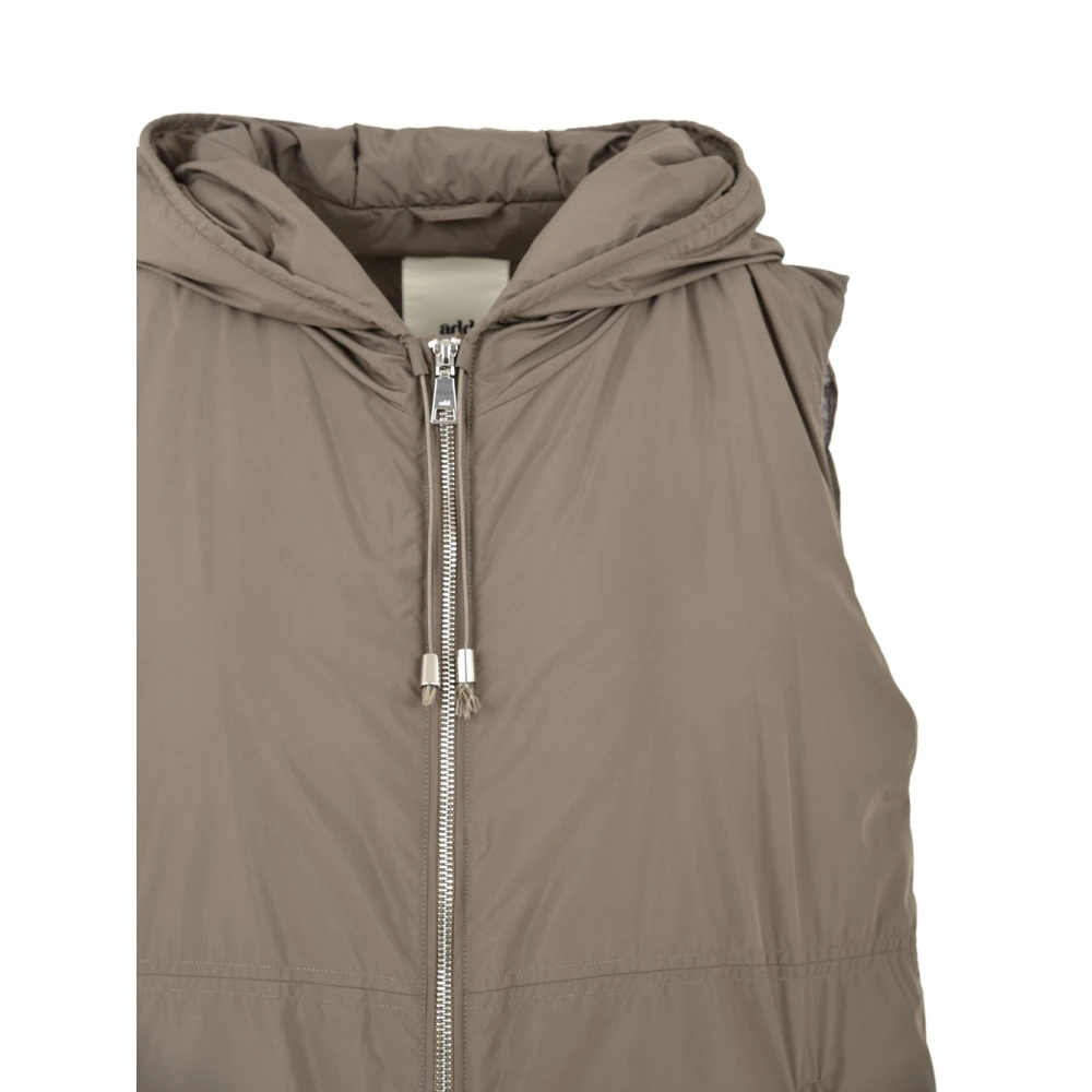 add Jas met ritssluiting en capuchon Brown Dames