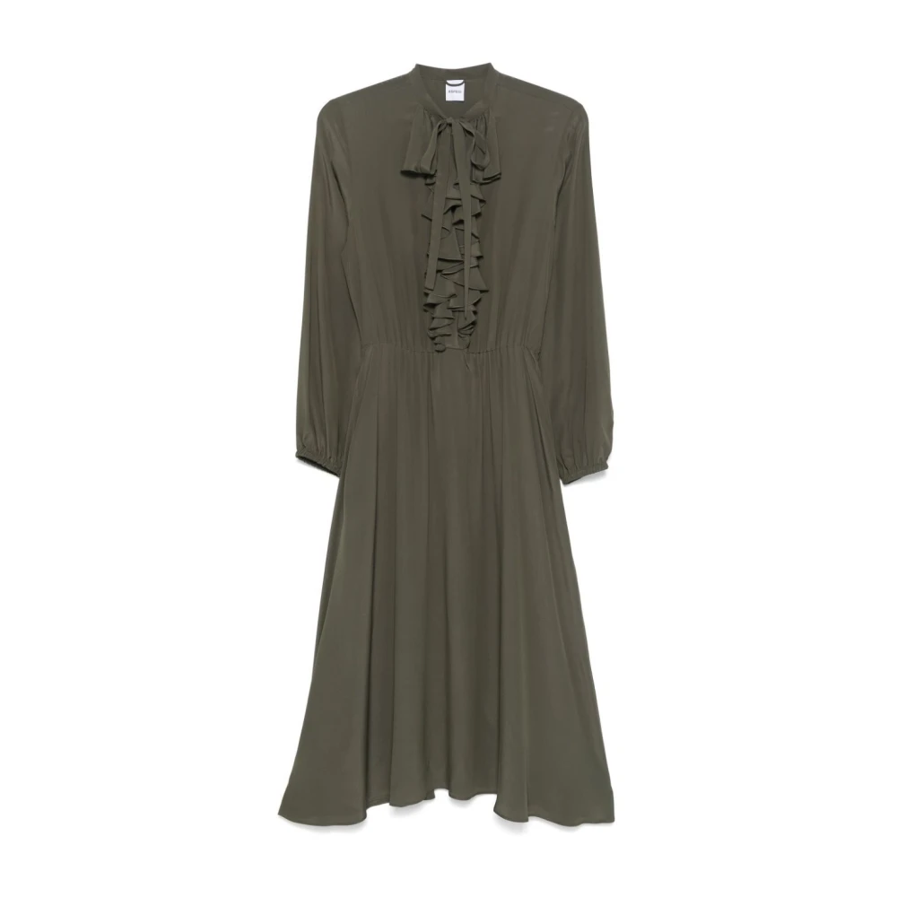 Aspesi Gerimpelde jurk met lange mouwen Green Dames