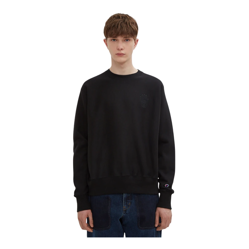 Joe Garvey Sweatshirts, Male, S, Logo Crew Neck Jumper Black