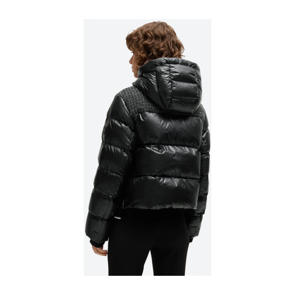 Hugo Boss Korte gewatteerde jas met tweedeffect Black Dames
