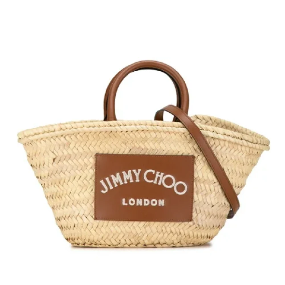 Jimmy Choo Pre-owned Raffia shoulder-bags Beige Dames