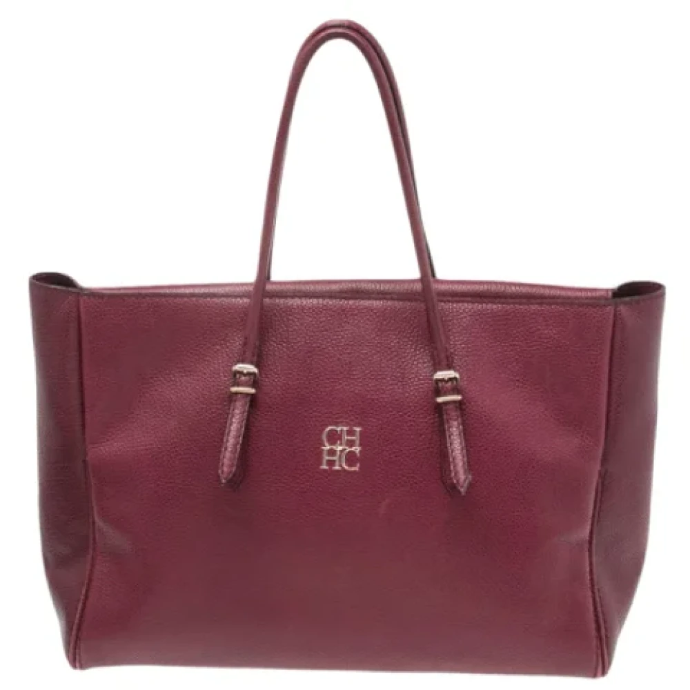 Carolina Herrera Pre-owned Leather shoulder-bags Red Dames