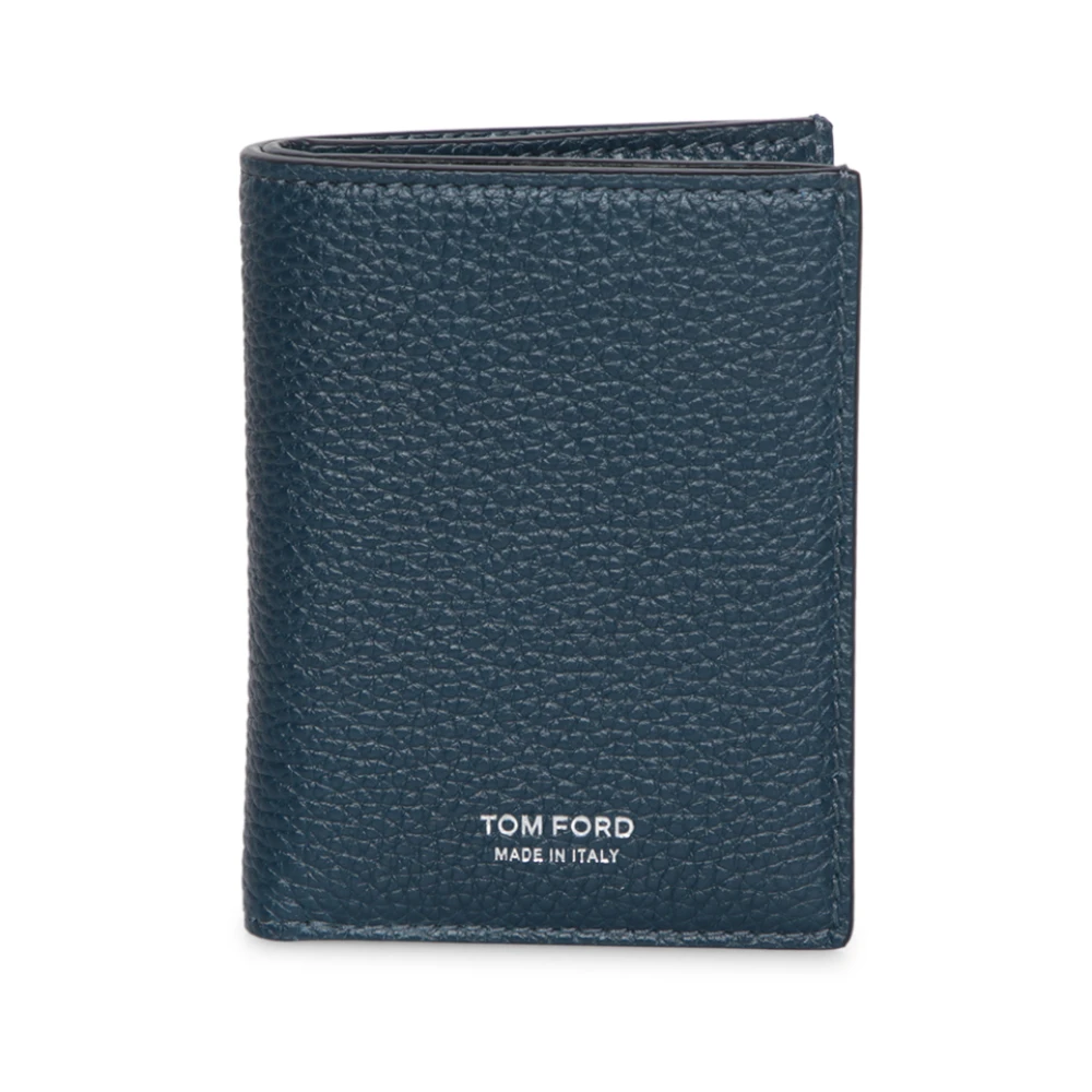 Tom Ford Blauwe Leren Kaarthouder Blue Heren