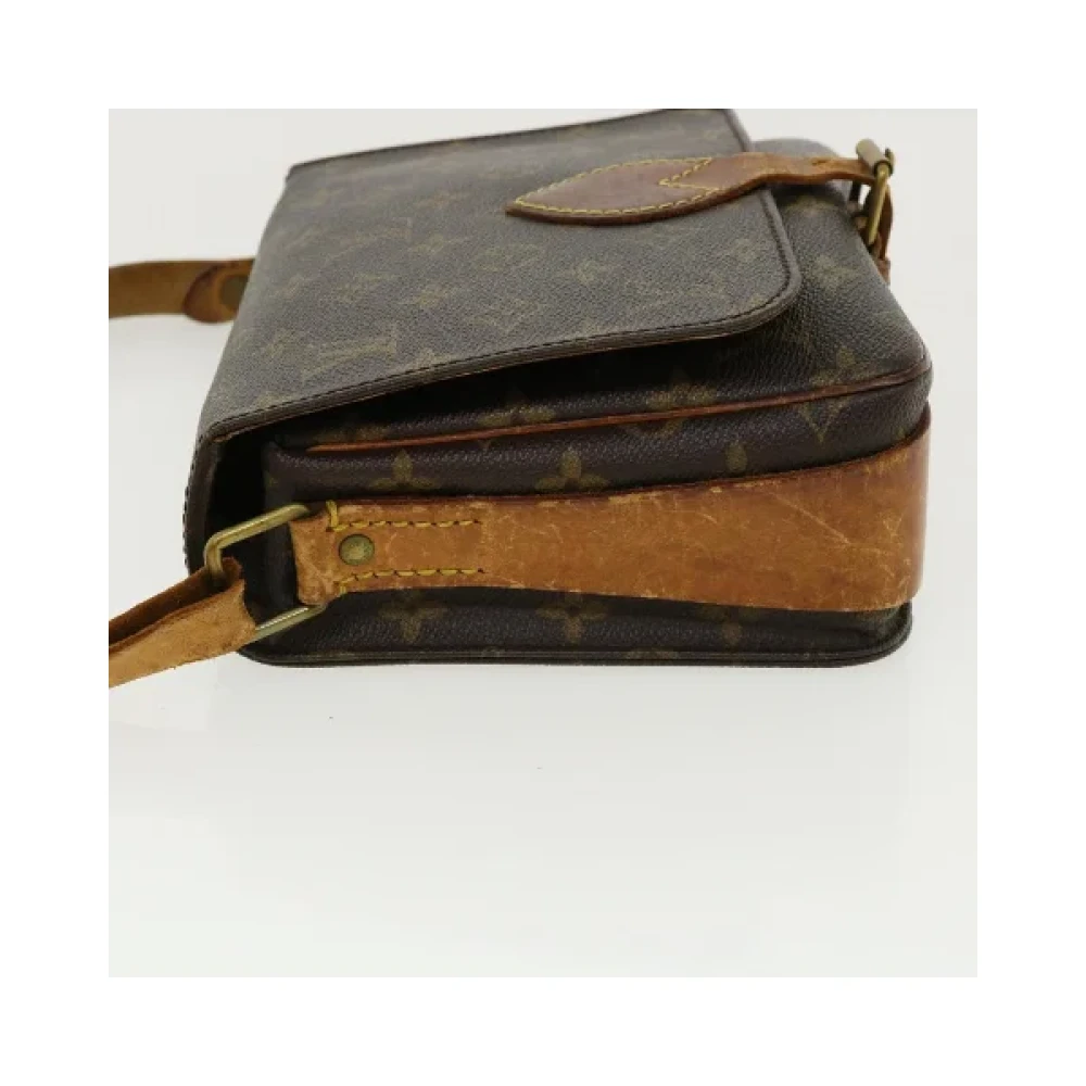 Louis Vuitton Vintage Coach Beige Bruin Zwart Canvas Schoudertas Brown Dames