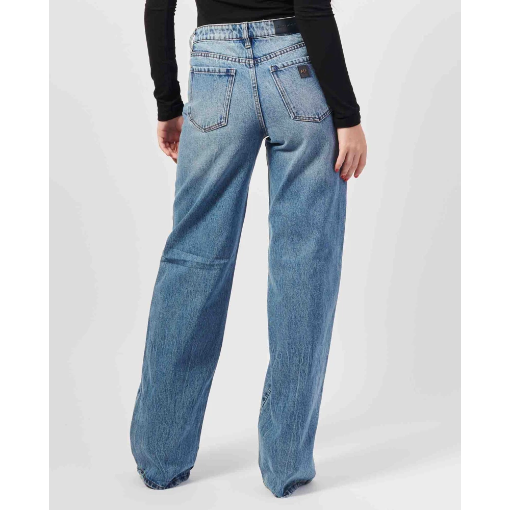Armani Exchange Blauwe wortelpasvorm jeans met zij- en achterzakken Blue Dames
