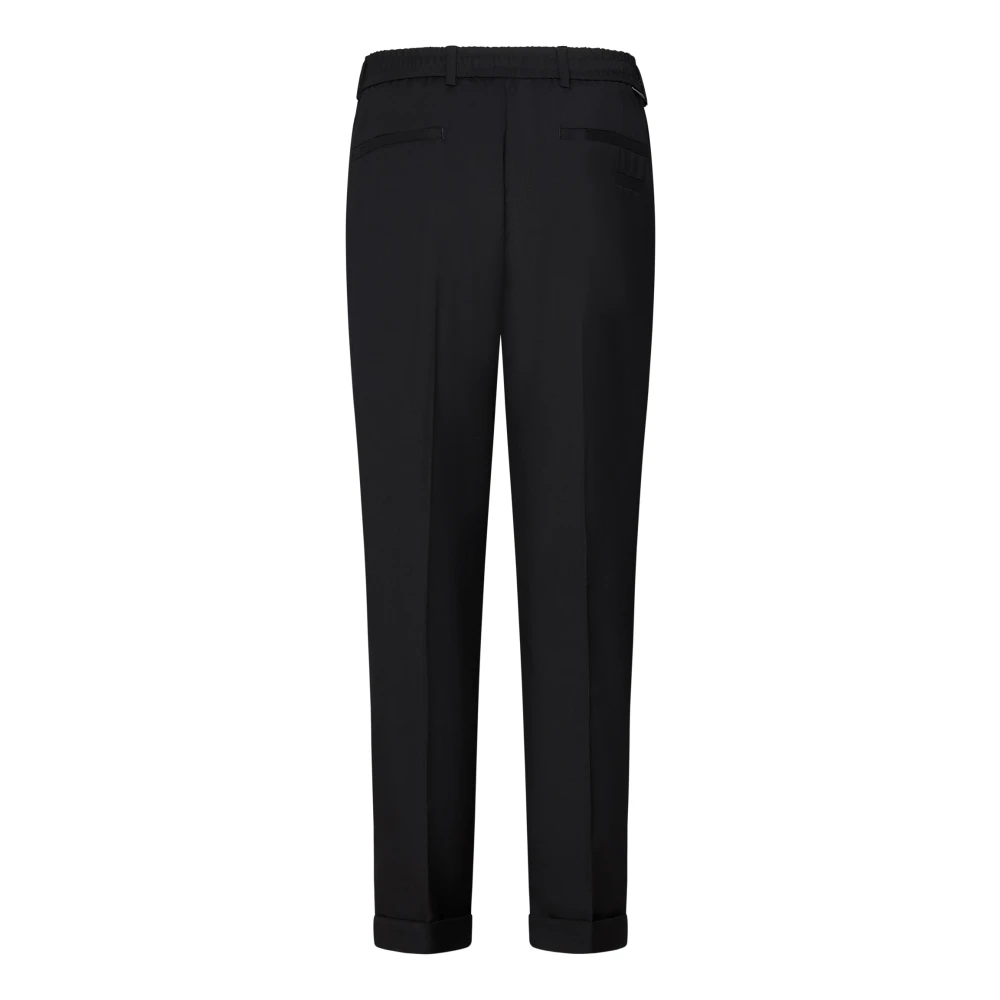 Low Brand Zwarte wollen broek Elegante stijl Black Heren