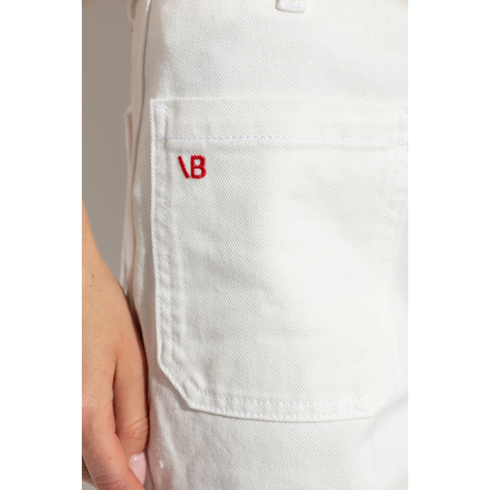 Victoria Beckham Jeans met logo White Dames