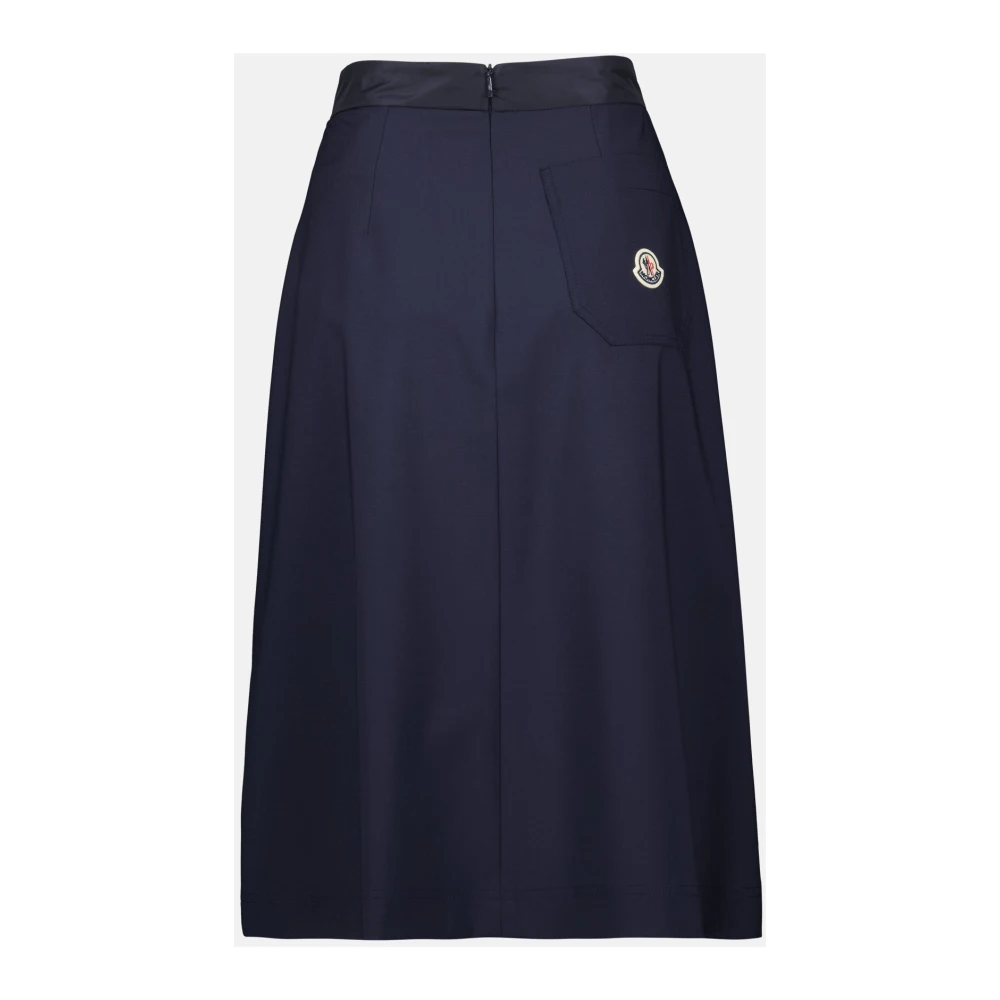 Moncler Navy Geplooide Rok Lente-Zomer 2025 Blue Dames