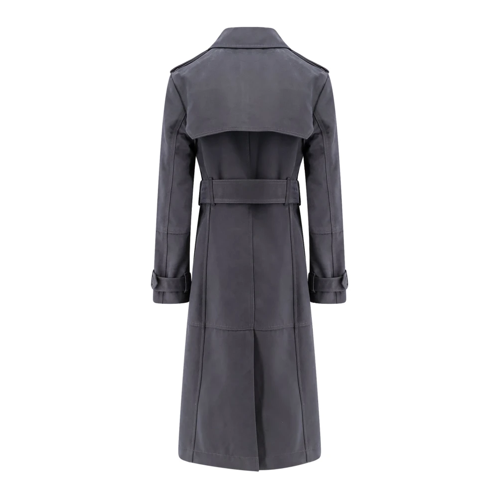 Burberry Katoenmix Trenchcoat met Ruitvoering Gray Dames