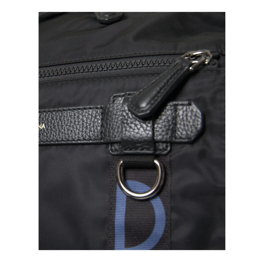 Dolce & Gabbana Leopard Logo School Rugzak Black Heren