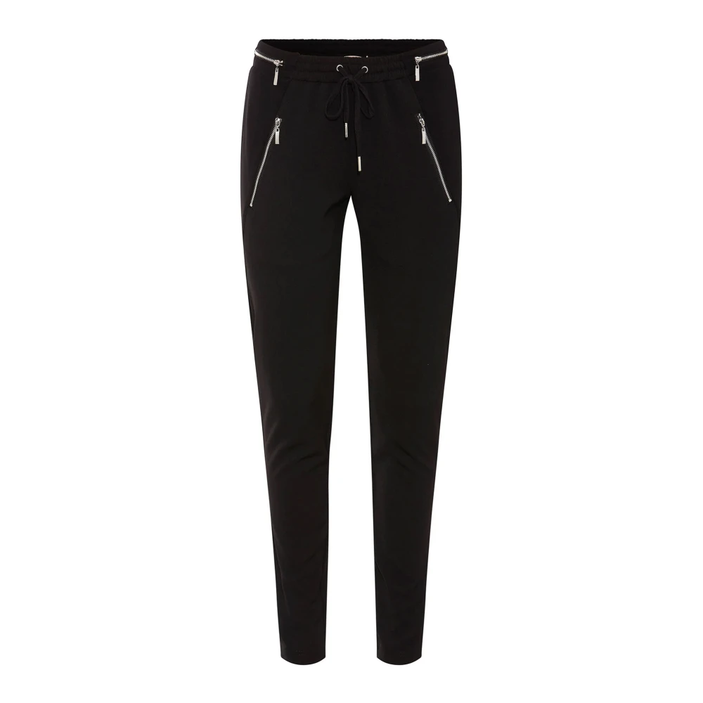 RUE de Femme Casual gouden broek met luxe uitstraling Black Dames