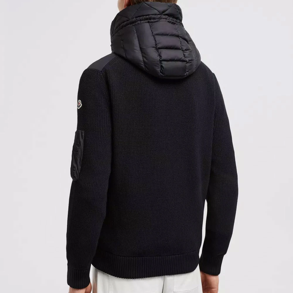 Moncler Gewatteerde wollen vest met dons Black Heren