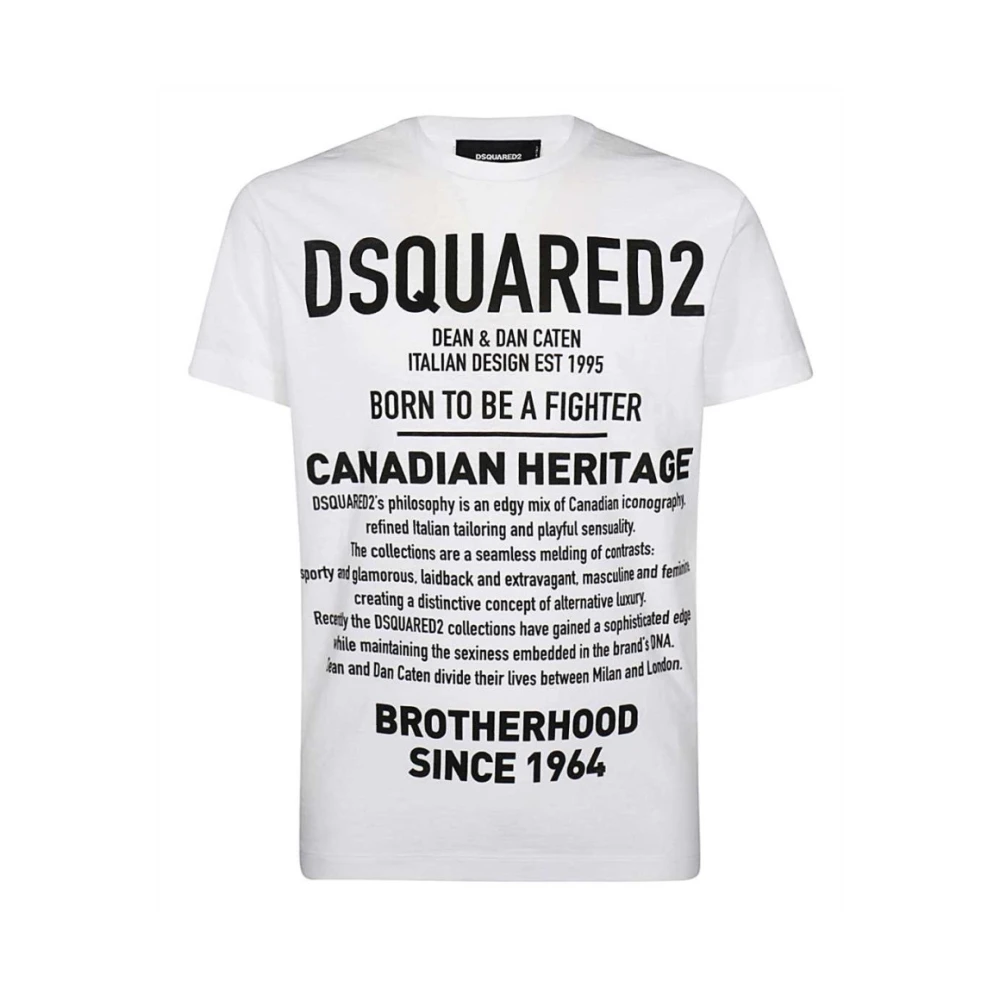 Dsquared2 Wit Katoenen T-Shirt Gemaakt in Italië White Heren