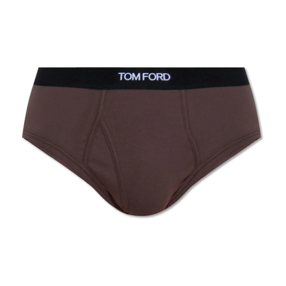 Tom Ford Slip met logo Onderbroeken met logo Brown Heren