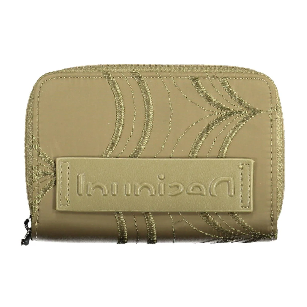 Desigual Women's Green Wallets & Cardholders, One Size, Zip Wallet With Contrasting Details