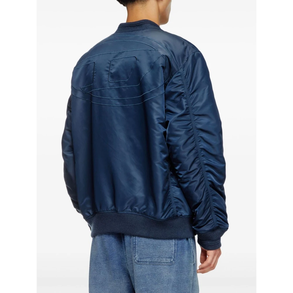 Diesel Blauwe Parka Jas voor Mannen Blue Heren
