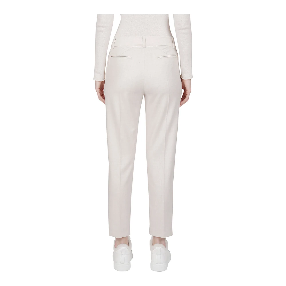 Eleventy Slim Wol Polyamide Lurex Broek Gray Dames