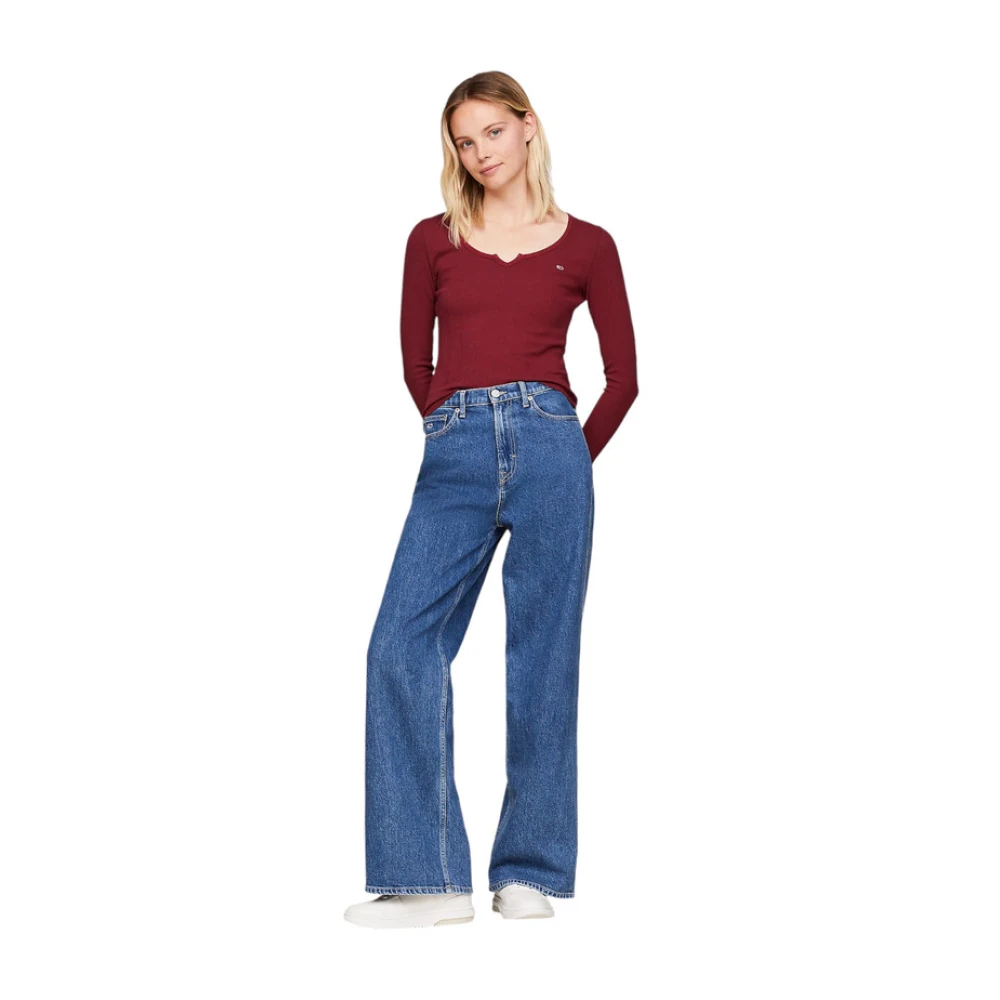 Tommy Jeans V-hals Top White Dames
