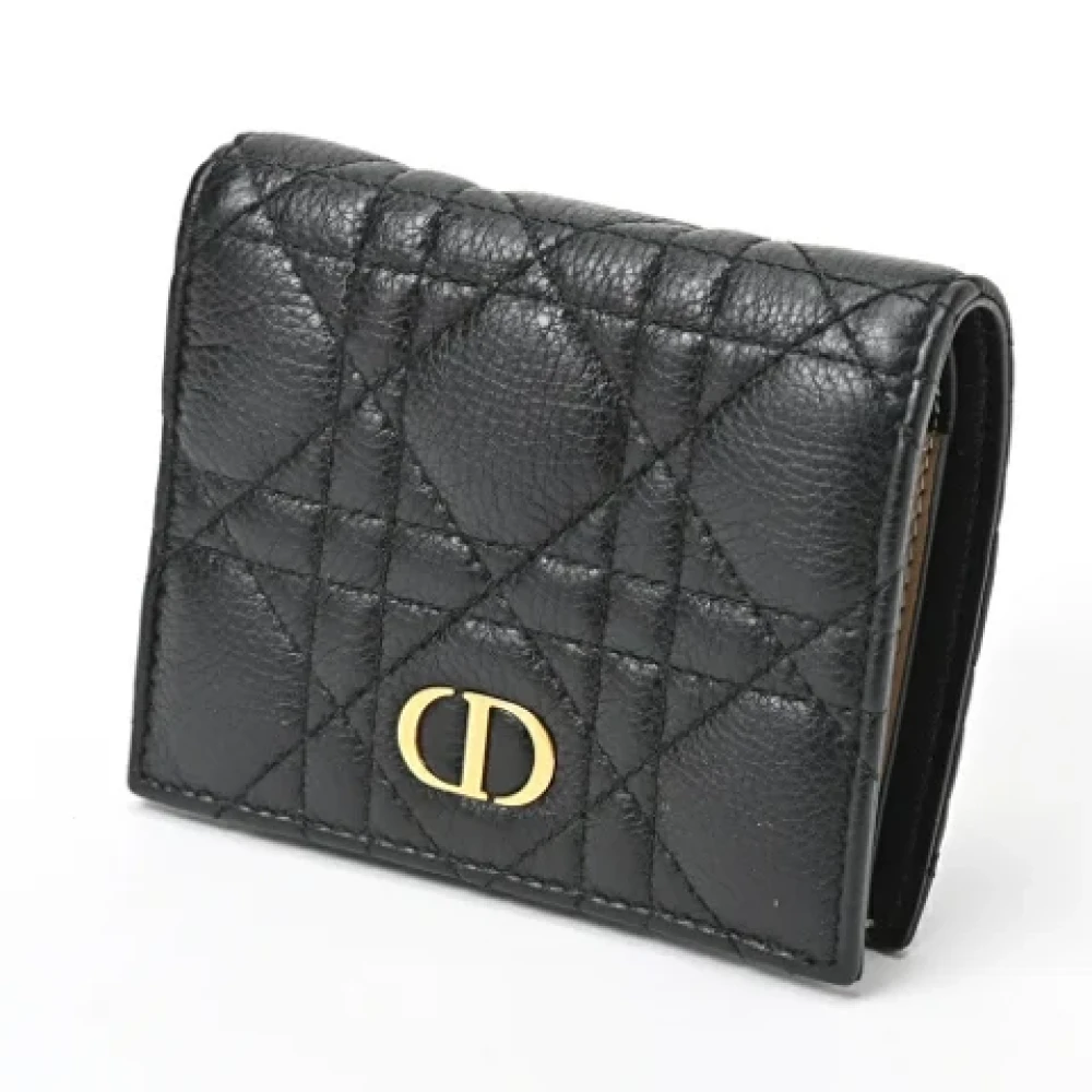 Dior Vintage Pre-owned Leather wallets Black Dames