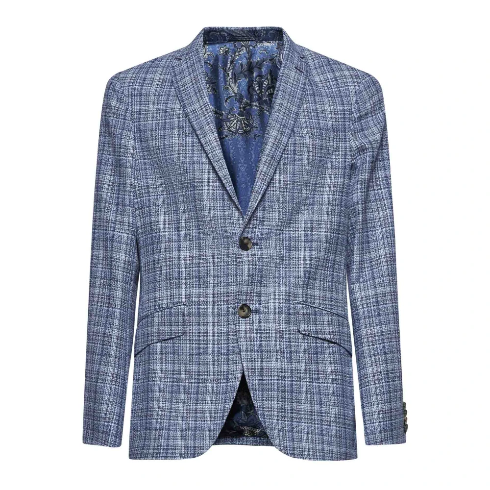 ETRO Blauwe Wol Katoenen Jas Blue Heren