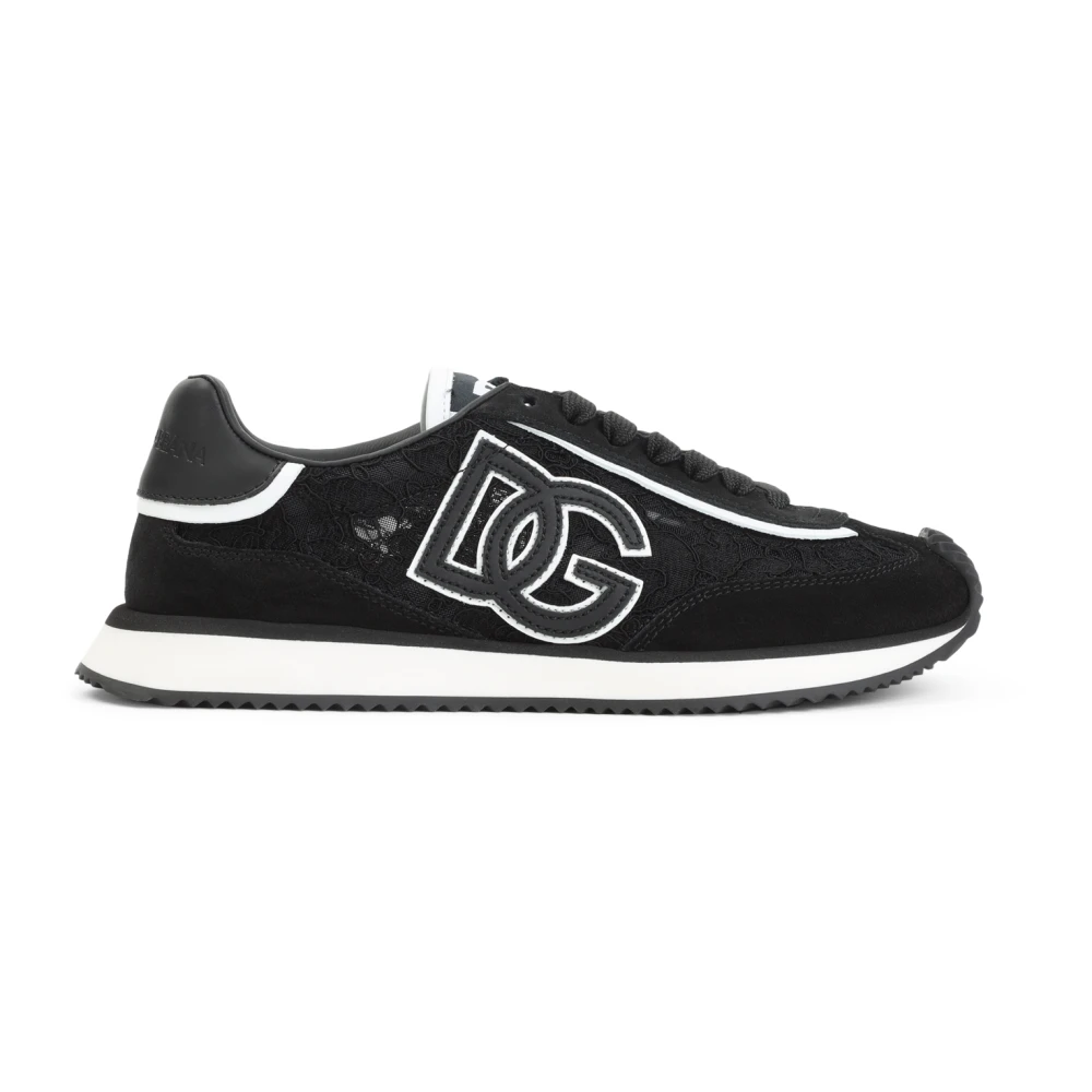Dolce & Gabbana Leather Sneakers Dames Schoenen Zwart