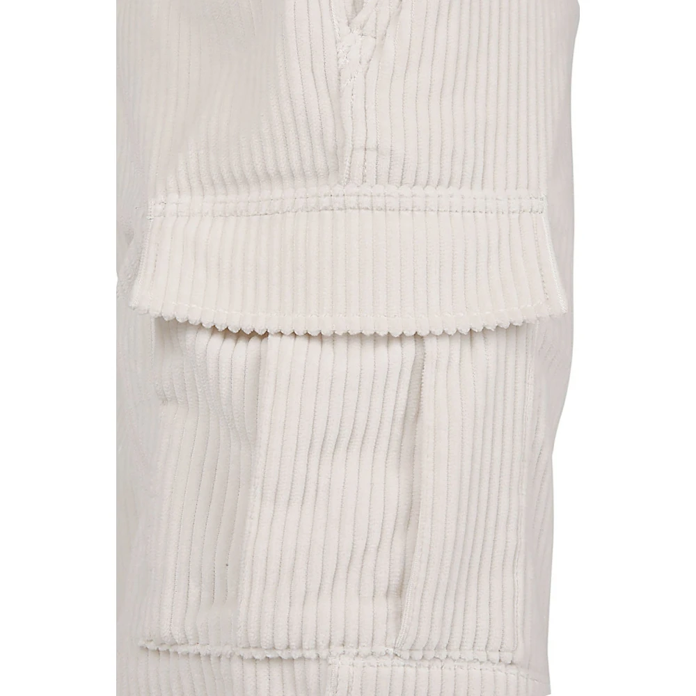 Eleventy Fluweelrib Cargo Broek White Heren